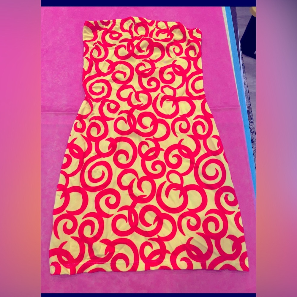 Vintage 90s tube dress neon colors